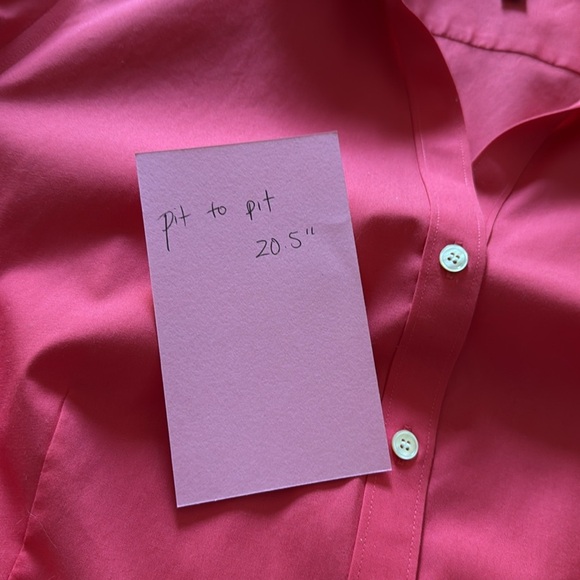 Talbots Button Up Shirt Pink 3/4 Sleeves Wrinkle Resistant size 16 - Picture 5 of 5